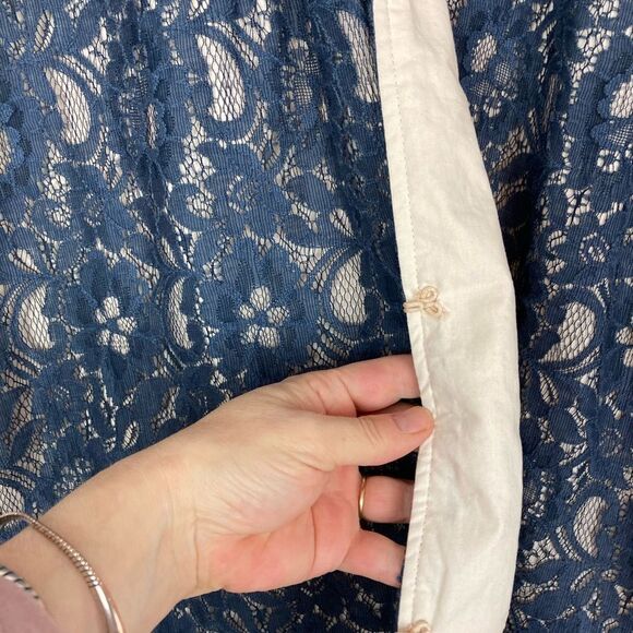 By Stella retro lace coquette evening coat w/ pearl edged collar& pockets, lined - Picture 10 of 13